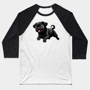 Tongue-Tickled Delight: A Gleeful Pug Puppy Baseball T-Shirt